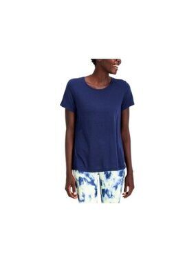 Ideology Women Mesh-Back T-Shirt Indigo Sea Dark Blue Size XL